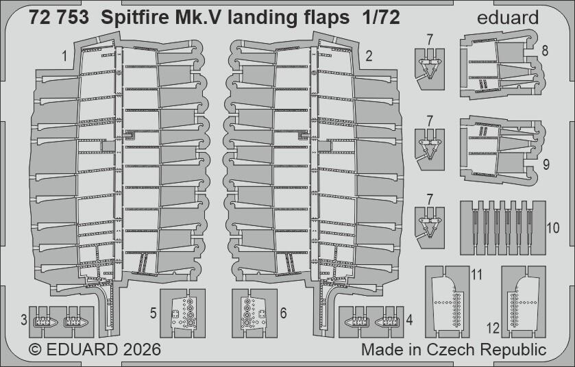 Eduard SIN67237 Supermarine Spitfire Mk.Vb Big Sin Set with Rounded Exhausts for EDUARD 1/72 – imagen 3