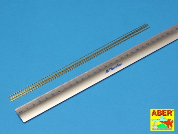Aber BR08 Brass round rods Ø 0.8mm length 245mm x 6 pcs. – Bild 2