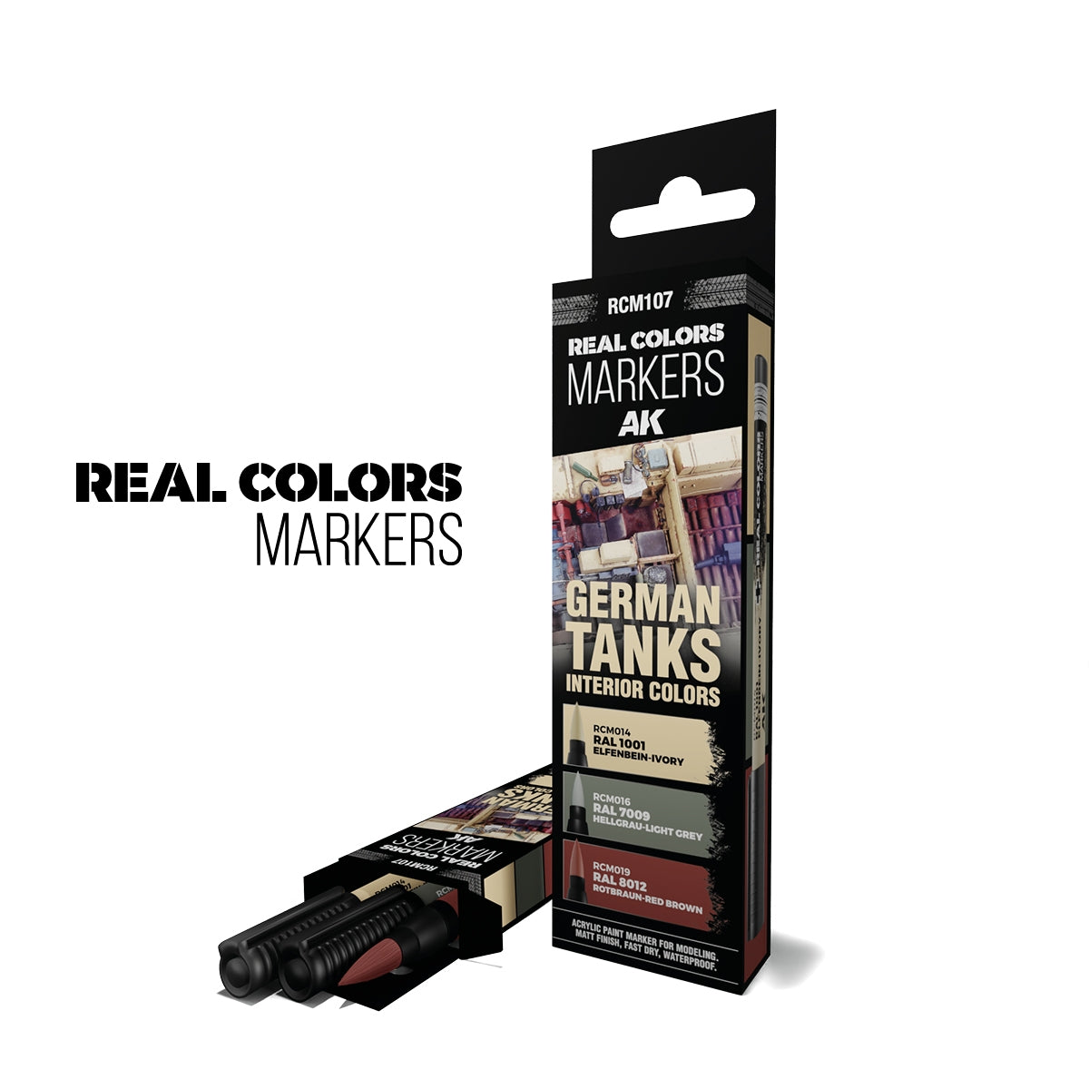 AK Interactive RCM107 GERMAN TANKS INTERIOR COLORS – RC MARKERS SET RCM014 RCM016 RCM019 – image 2