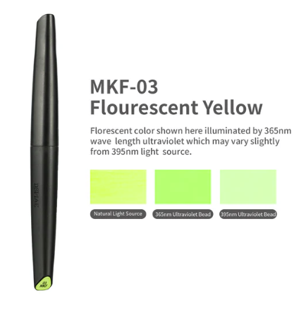 Marqueur à pointe souple à base d&amp;#39;eau DSPIAE MKF-03 Jaune fluorescent