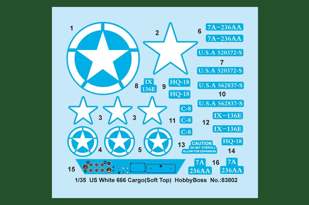 Hobby Boss 83802 US White 666 Cargo Soft Top 1/35 – zdjęcie 3