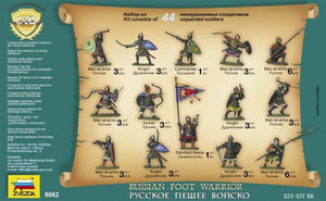 Zvezda 8062 Russian Foot Warriors XIII-XIV centuries AD 1/72 – Bild 2