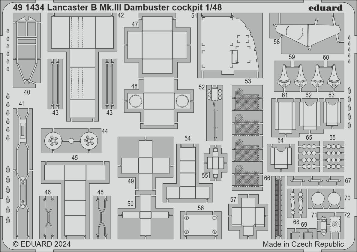 Eduard 491434 Lancaster B Mk. III Dambuster cockpit HONG KONG MODELS 1/48 – imagen 2