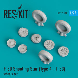 RESKIT RS72-0174 F-80 &amp;quot;SHOOTING STAR&amp;quot; (TYPE 4 - Т-33) WHEELS SET 1/72