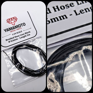 Yamamoto Model Parts YMPTUN75 Braided Hose Line Black 0.6mm 2m 1/24 – image 3