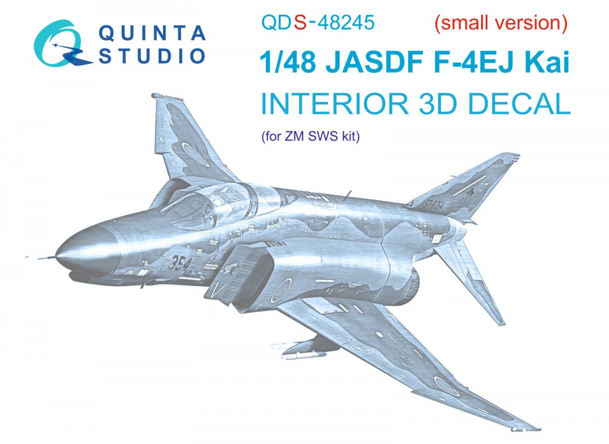 Quinta Studio QDS-48245 F-4EJ Kai 3D-Printed &amp;amp; colored Interior on decal paper (ZM SWS) (Small version) 1/48