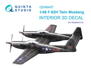 Quinta Studio QD48497 F-82H Twin Mustang 3D-Printed colored Interior on decal paper (Modelsvit) 1/48