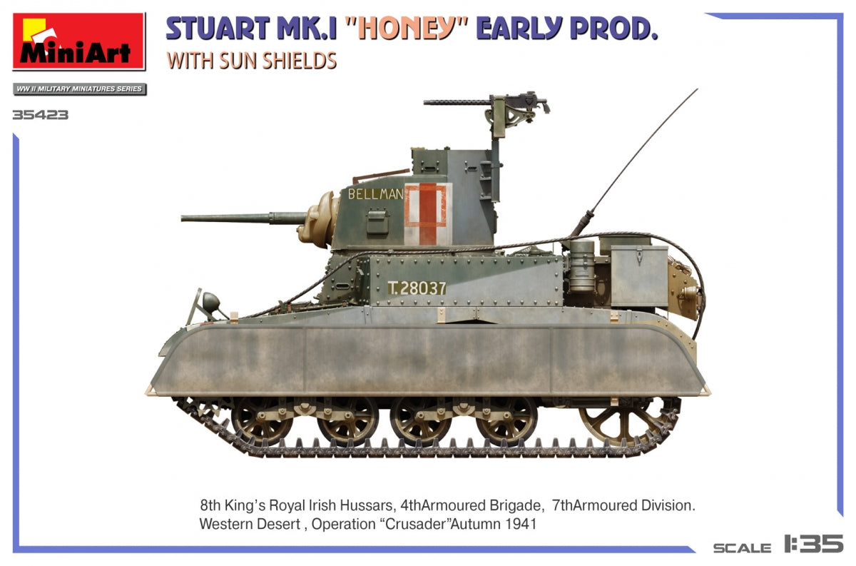 MiniArt 35423 Stuart Mk.I “Honey” Early Production w/Sun Shields 1/35 – image 8