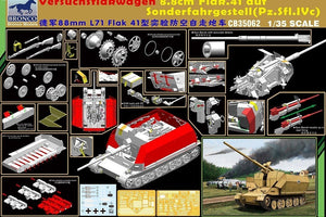 Bronco CB35062 Versuchflakwagen 8.8cm Flak auf Sonderfahrgestell (Pz.Sfl.IVc) (1/35) – obrázek 2