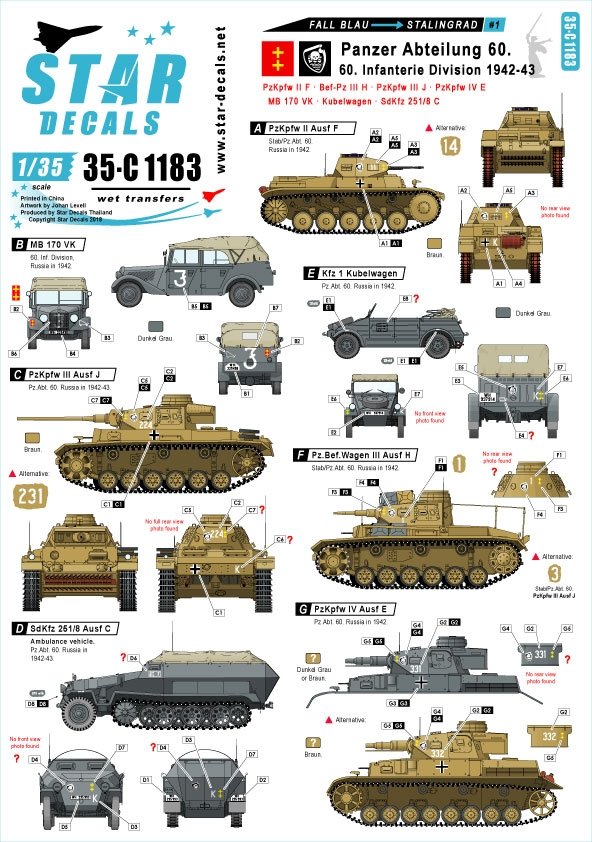 Star Decals 35-C1183 Fall Blau and Stalingrad #1 1/35