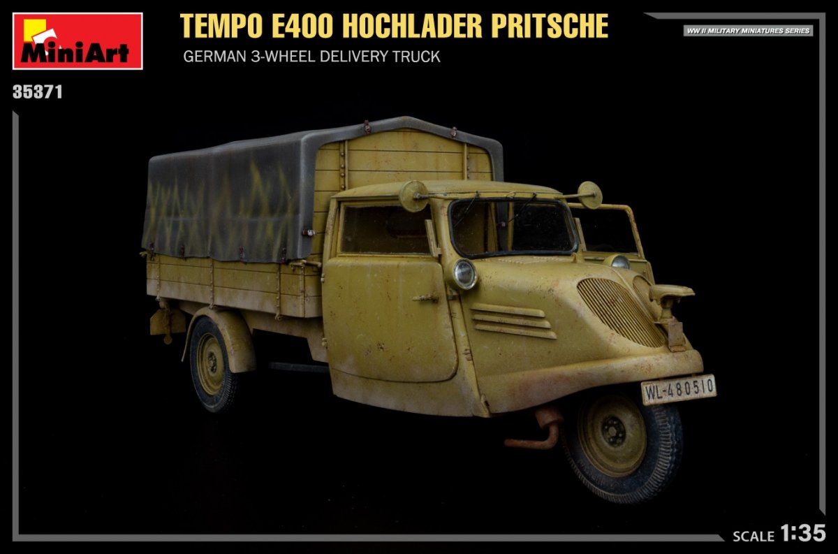 MiniArt 35371 Tempo E400 Hochlader Pritsche German 3-wheel delivery truck 1/35 – immagine 2
