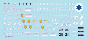 Star Decals 72-A1175 Early IDF markings # 2. Israeli armored cars and AFVs in 1948-49. Sherman 75mm, Sherman 105mm, Cromwell Mk IVF, Hotchkiss 39 H, Vickers Light Tank Mk VI B. 1/72 – image 3