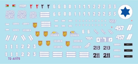 Star Decals 72-A1175 Early IDF markings # 2. Israeli armored cars and AFVs in 1948-49. Sherman 75mm, Sherman 105mm, Cromwell Mk IVF, Hotchkiss 39 H, Vickers Light Tank Mk VI B. 1/72 – image 3