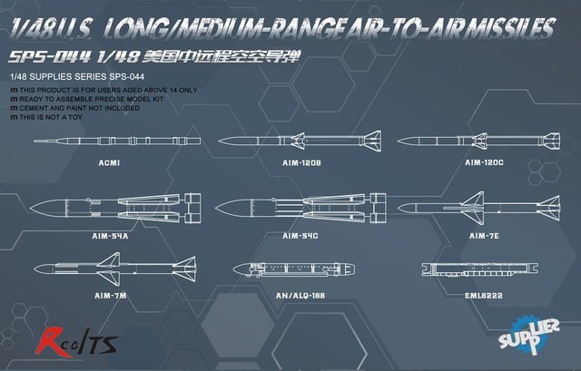 Meng Model SPS-044 US Long/Medium-Range Air-to-Air Missiles 1/48