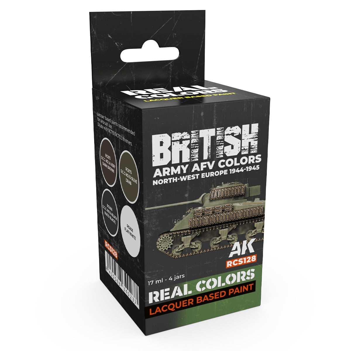 AK Interactive RCS128 Couleurs des véhicules blindés de l'armée britannique. Europe du Nord-Ouest 1944-1945 4x17ml