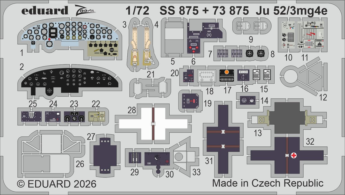 Eduard 73875 Junkers Ju 52/3mg4e PE Parts for AIRFIX 1/72 – image 2