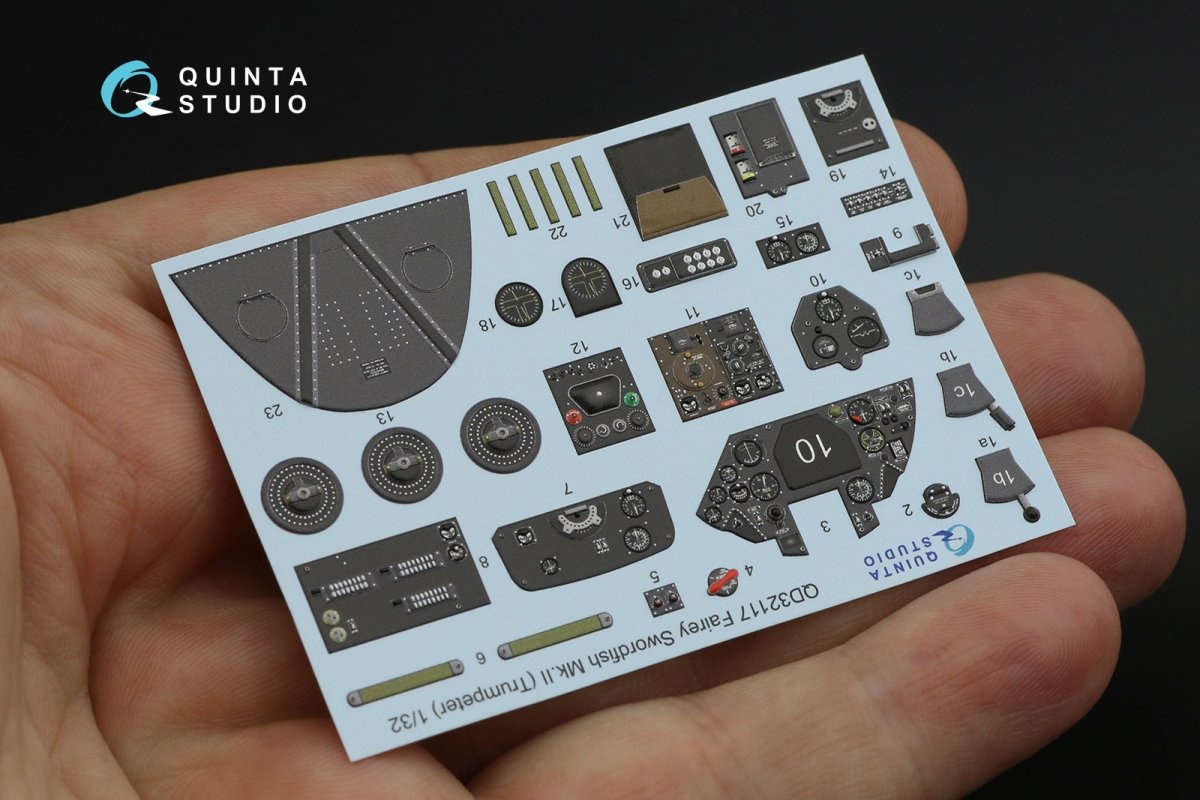 Quinta Studio QD32117 Fairey Swordfish Mk.II 3D-Printed &amp;amp; colored Interior on decal paper (Trumpeter) 1/32 – image 5