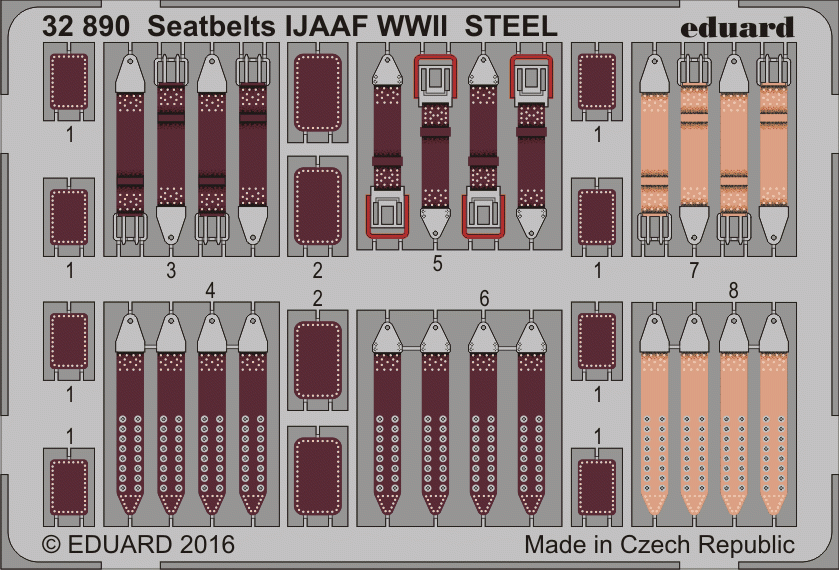 Eduard 32890 Seatbelts IJAAF WWII STEEL 1/32