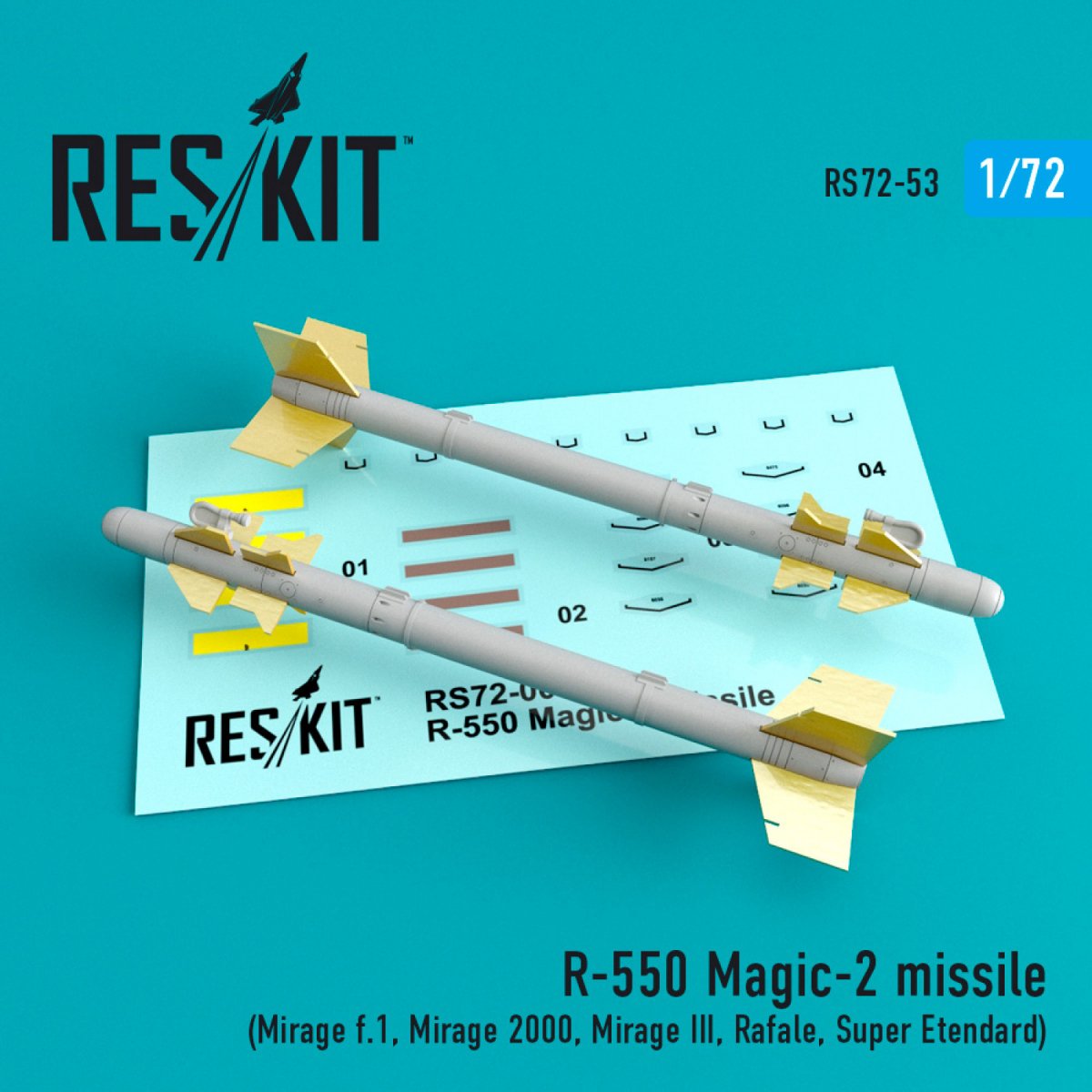 RESKIT RS72-0053 R-550 MAGIC-2 MISSILES (4 PCS) 1/72