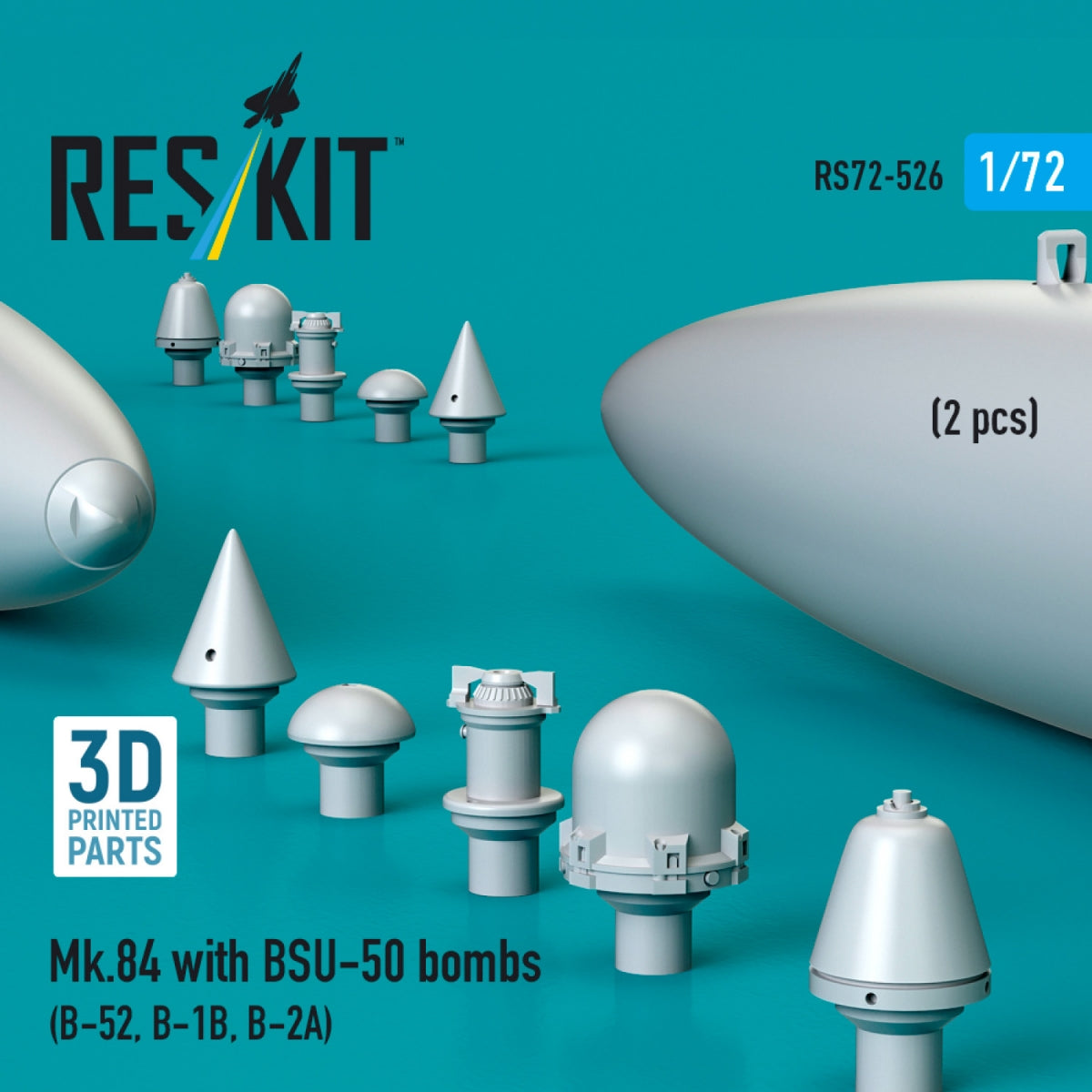 RESKIT RS72-0526 Mk.84 with BSU-50 bombs (2 pcs) (3D Printed) 1/72 – image 2
