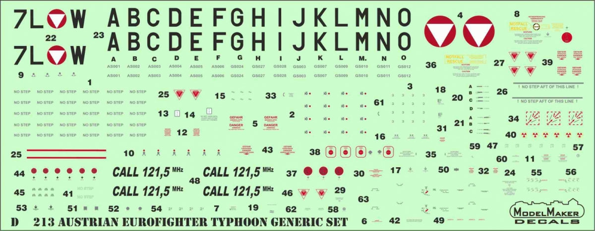 ModelMaker Decals D48213 Austrian Eurofighter Typhoon generic set 1/48 – image 2