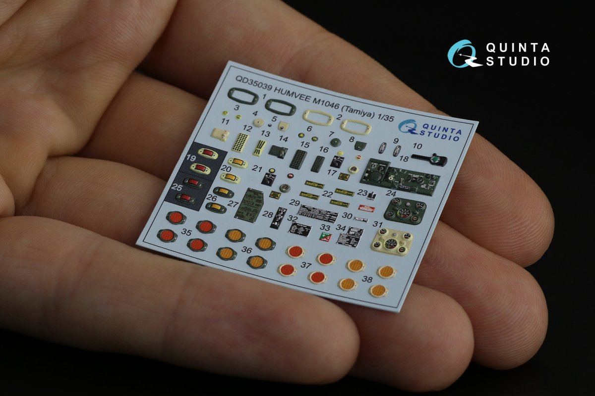 Quinta Studio QD35039 HUMVEE Family 3D-Printed &amp;amp; colored Interior on decal paper (Tamiya) 1/35 – image 10