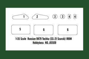 Hobby Boss 85509 Russian 9K79 Tochka (SS-21 Scarab) IRBM 1/35 – immagine 3