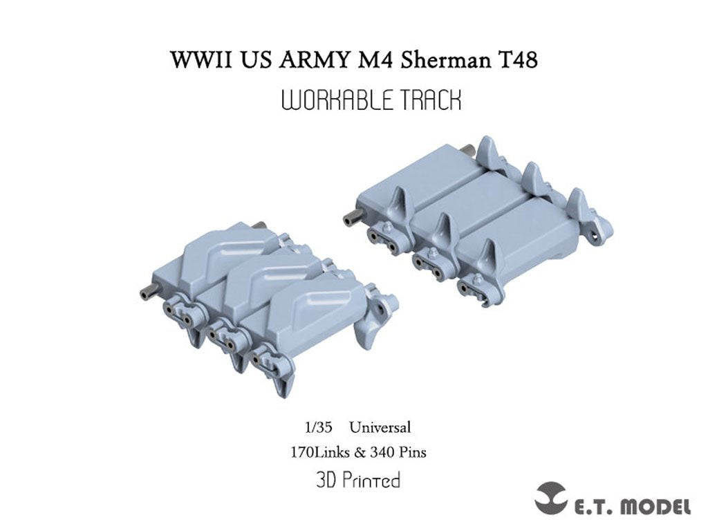 ET Model P35-081 WWII US ARMY M4 Sherman T48 Workable Track ( 3D Printed ) 1/35