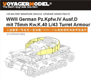 Voyager Model PEA173 WWII German Pz.Kpfw.IV Ausf.D mit 75mm Kw.K.40 L/43 Turret Armor (For DRAGON 6330) 1/35 – Bild 2