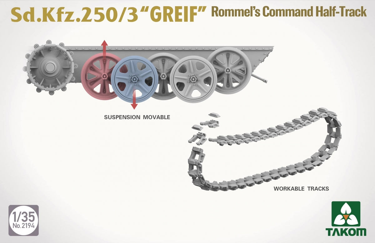 Takom 2194 Sd.Kfz 250/3 Greif Rommel Command Half-Track 1/35 – image 6