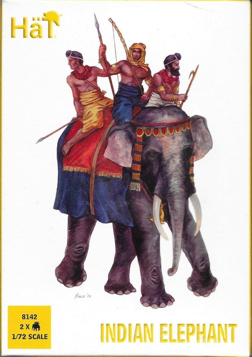 Hat 8142 Indian Elephants - makes 2 Elephants w/Crew 1/72