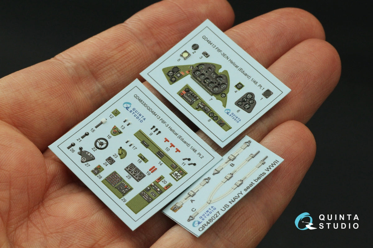 Quinta Studio QD48413 F6F-3E/N Hellcat 3D-Printed &amp;amp; coloured Interior on decal paper (Eduard) 1/48 – zdjęcie 6