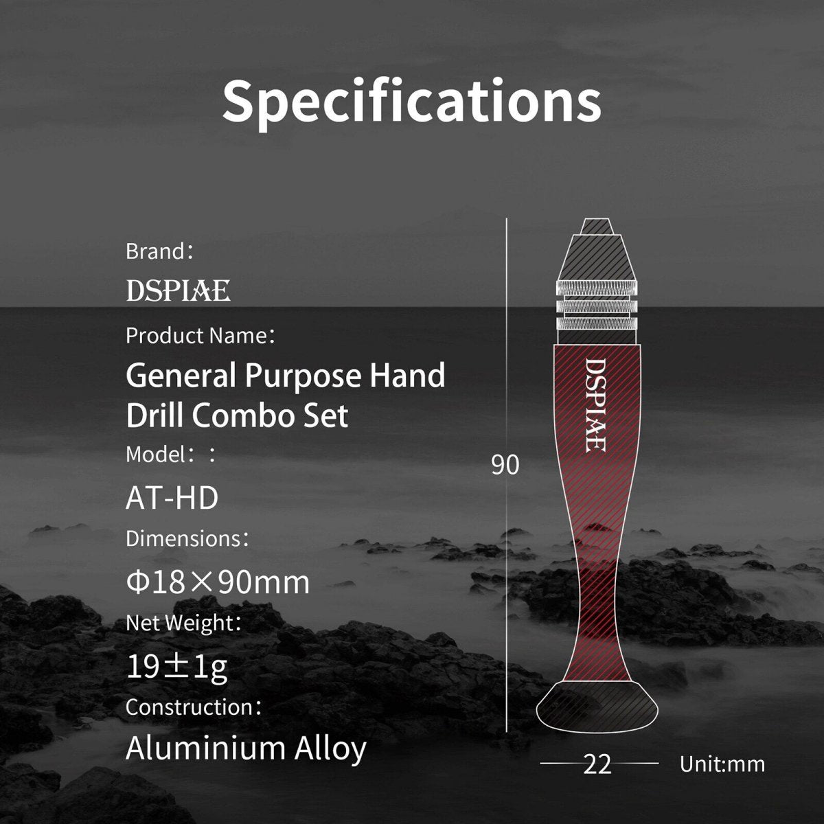 DSPIAE AT-VHDS Aluminum Alloy Hand Drill 0.3-3.2mm / wiertarka z wiertłami – zdjęcie 4