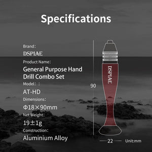DSPIAE AT-VHDS Aluminum Alloy Hand Drill 0.3-3.2mm / wiertarka z wiertłami – zdjęcie 4