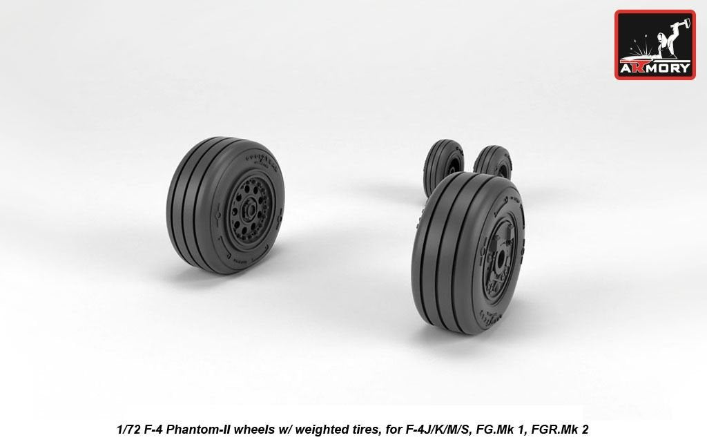 Armory Models AW72330 F-4 Phantom-II wheels w/ weighted tires, late 1/72