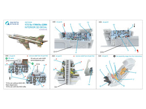 Quinta Studio QD72224 Su-17M4/Su-22M4 3D-Printed &amp;amp; colored Interior on decal paper (Modelsvit) 1/72 – obrázek 2