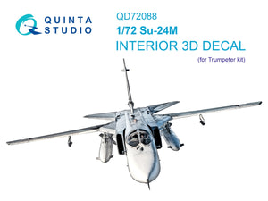 Quinta Studio QD72088 Su-24M 3D-Printed &amp;amp; colored Interior on decal paper (Trumpeter) 1/72
