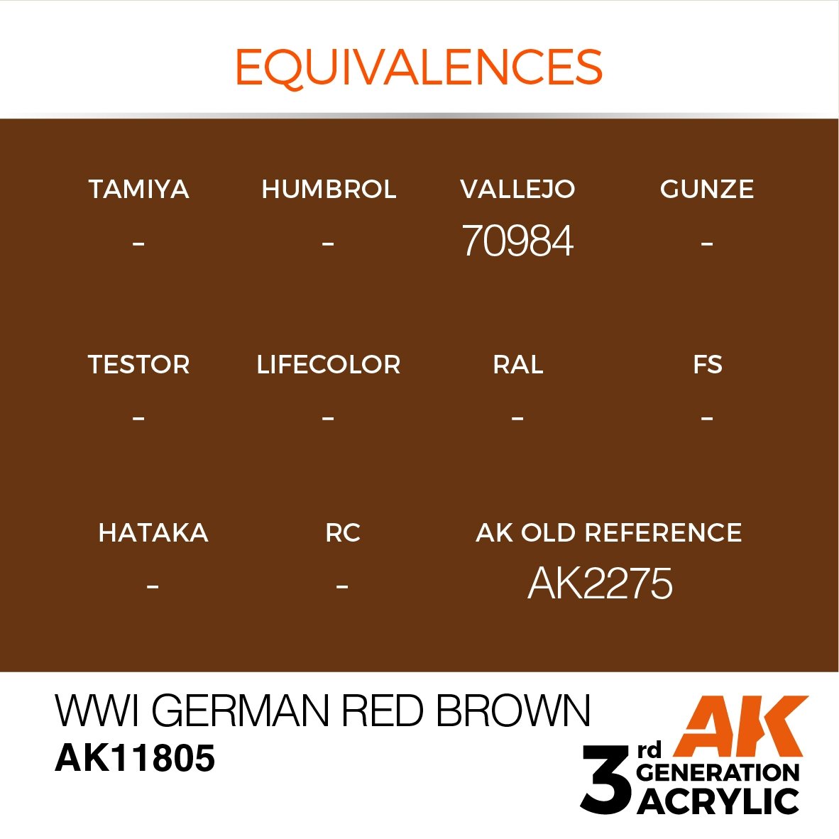 AK Interactive AK11805 WWI GERMAN RED BROWN – AIR 17ml – immagine 3
