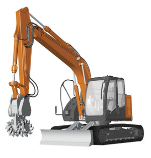 Hasegawa 66111 Hitachi Construction Machinery Excavator ZAXIS 135US Cutter Heads 1/35 – image 5