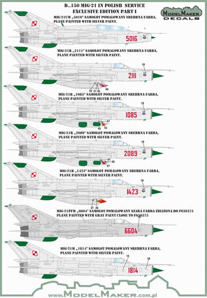 ModelMaker Decals D48151 MiG-21 in Polish service exclusive edition part II 1/48