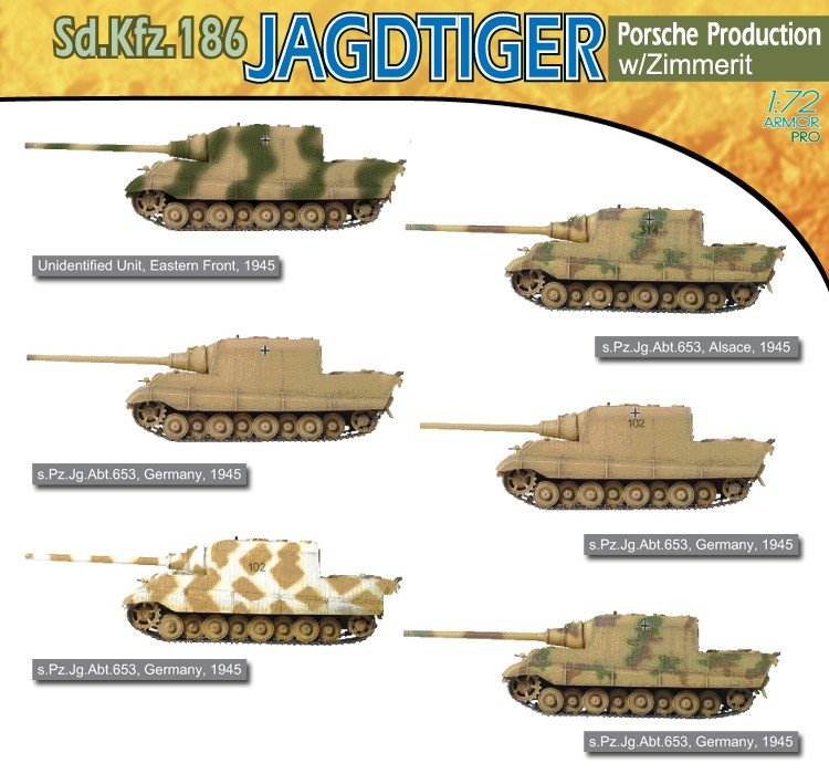 Dragon 7291 Jagdtiger, Porsche Version w/Zimmerit 1/72 – image 2