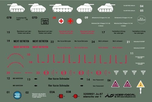 HobbyDecal ST32009V1 Ju-87 Stencils ver 1 1/32
