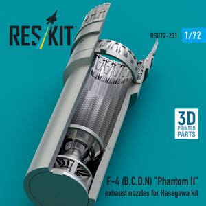 RESKIT RSU72-0231 F-4 (B, C, D, N) &amp;quot;Phantom II&amp;quot; exhaust nozzles for Hasegawa kit (3D Printed) 1/72 – image 3