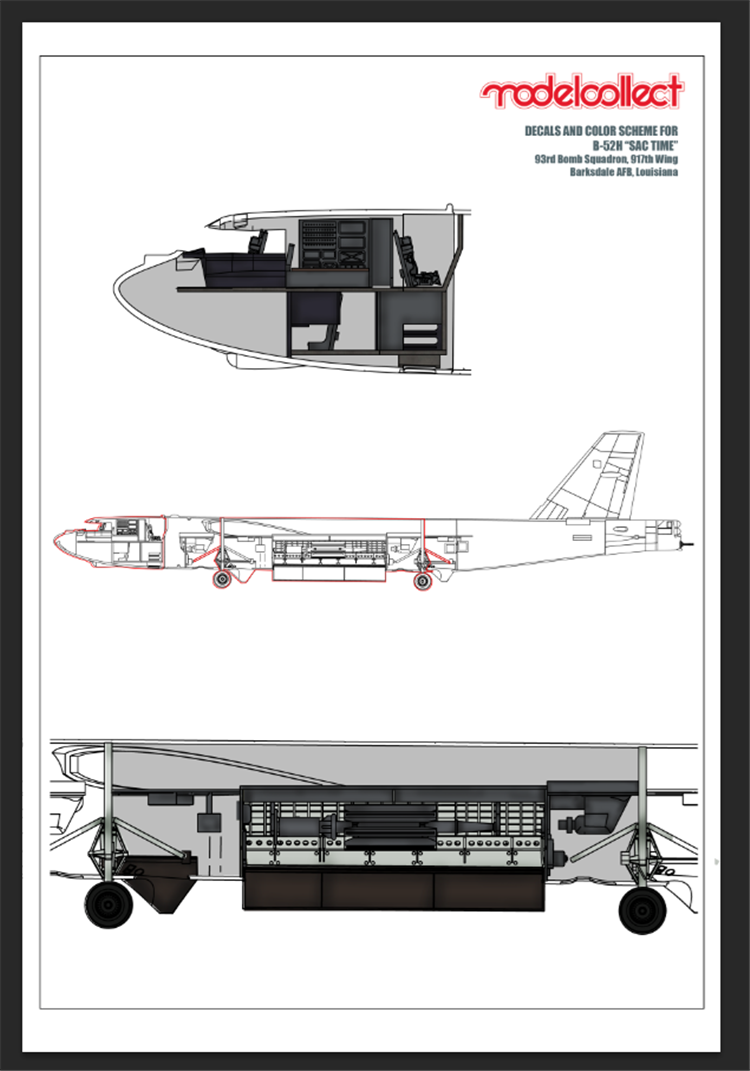Modelcollect UA72200 B-52H US Stratofortress Strategic Bomber 1/72 – obrázek 39