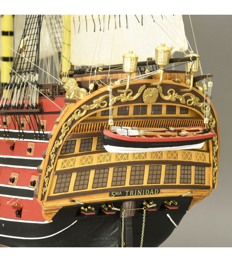 ARTESANIA LATINA 22901 Santisima Trinidad Trafalgar Ed. 1805 + figurki + miedziane poszycie 1/84