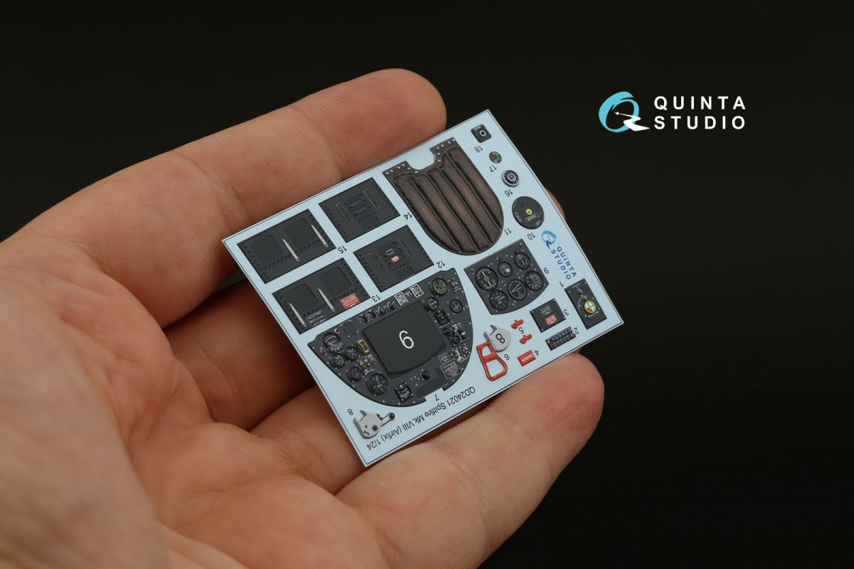 Quinta Studio QD24021 Spitfire Mk.VIII 3D-Printed &amp;amp; colored Interior on decal paper (Airfix) 1/24 – image 7