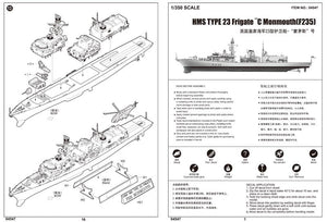 Trumpeter 04547 HMS TYPE 23 Frigate Monmouth (F235) 1/350 – imagen 4