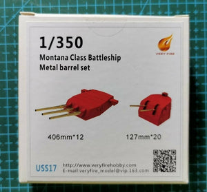 Canons métalliques Very Fire USS17 USS (406 mm x 12 + 127 mm x 20 pièces) pour char de classe MONTANA à l&amp;#39;échelle 1/350