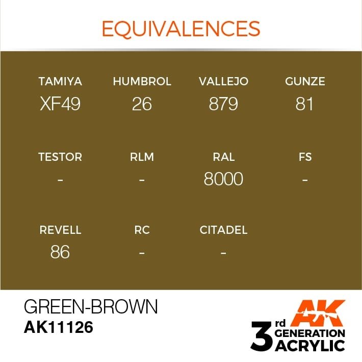 AK Interactive AK11126 GREEN-BROWN – STANDARD 17ml – zdjęcie 3
