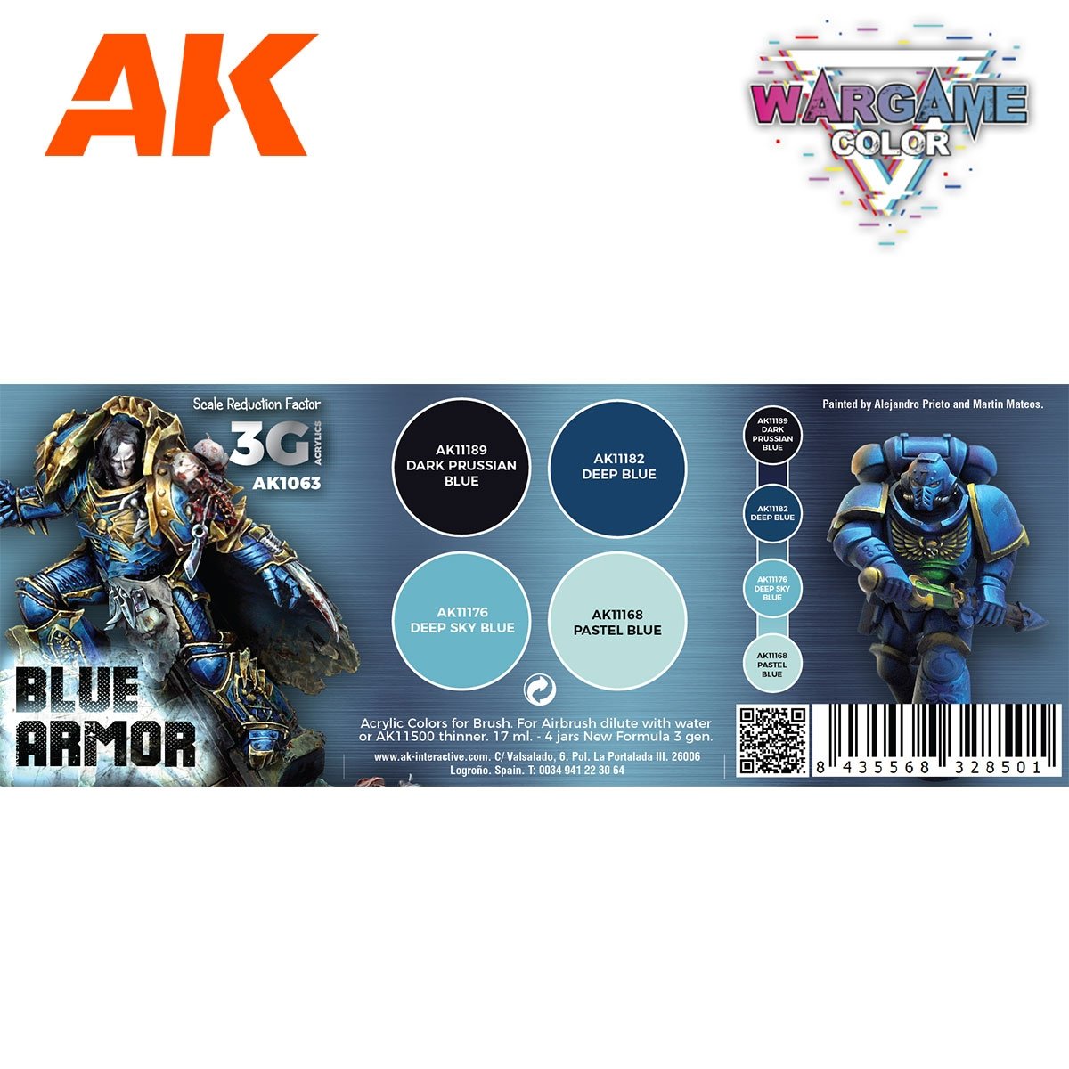 AK Interactive AK1063 WARGAME COLOR SET. BLUE ARMOR. 4x17 ml – image 2